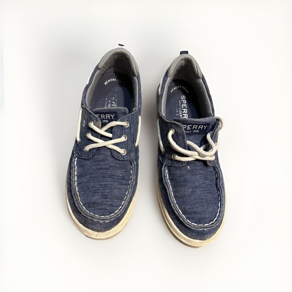 Sperry Top-Sider Kids 3M Navy Canvas Boat Shoes EU 35